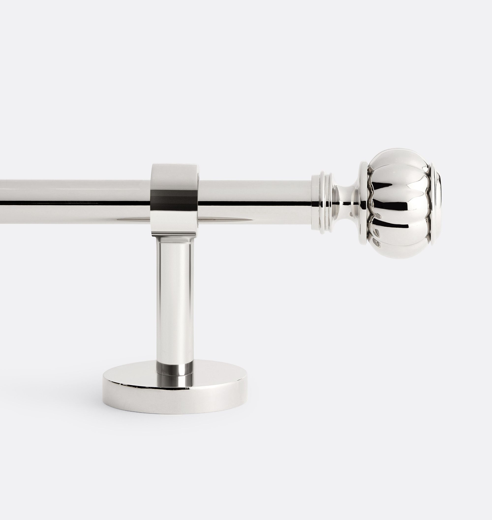 Thick diameter curtain rod, an example of drapery hardware